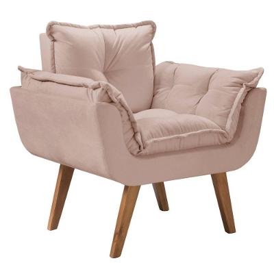 Poltrona Opalla Suede com Assento Pillow 1 Lugar D Salla