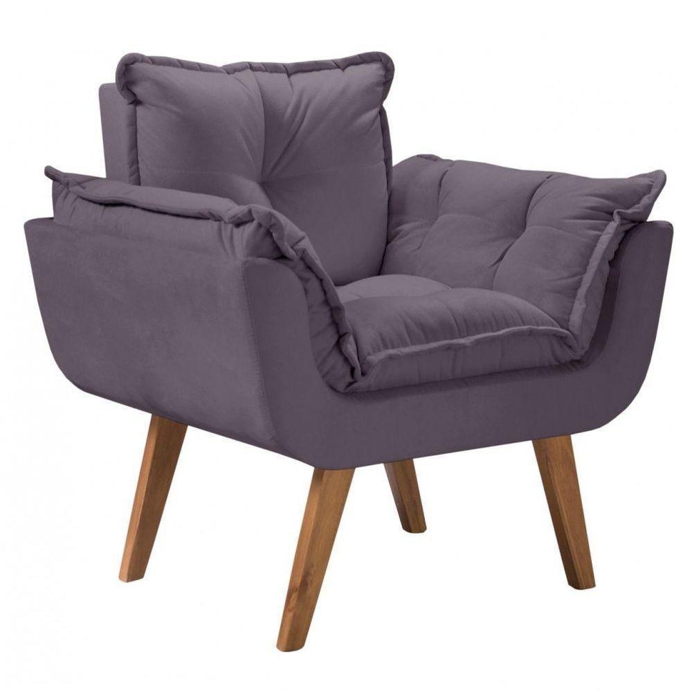 Poltrona Opalla 1 Lugar Suede D Salla Cinza - 3