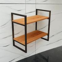 Prateleira Estilo Industrial 2 Andares Ferro E Madeira Rústica - 3