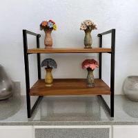 Prateleira Estilo Industrial 2 Andares Ferro E Madeira Rústica - 4