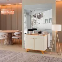 Buffet Aros 2 Portas Pés Madeira Maciça - Mavaular Off-naturalle - 2