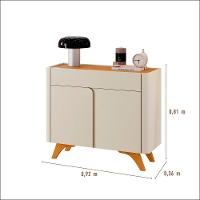 Buffet Aros 2 Portas Pés Madeira Maciça - Mavaular Off-naturalle - 4