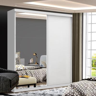 Guarda Roupa Solteiro Cléo 2 Portas de Correr 2 Gavetas Branco MDP Minastex