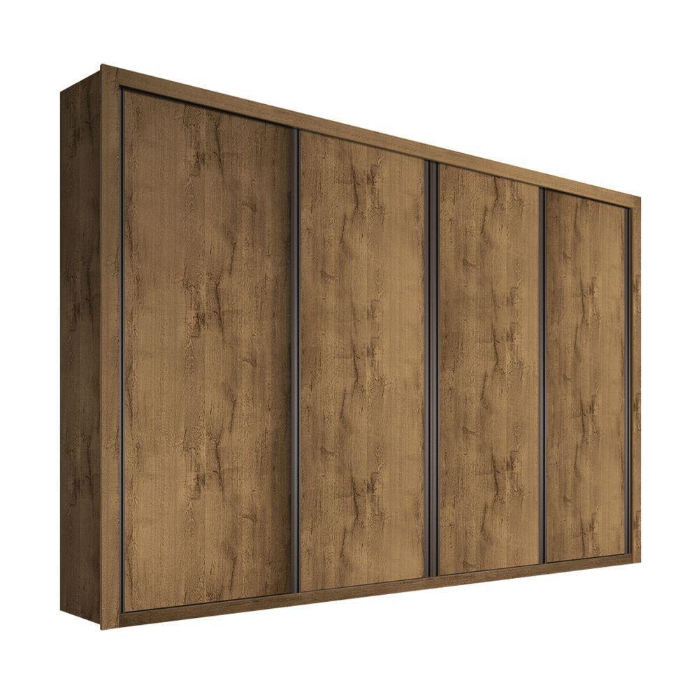Guarda Roupa Casal 4 Portas 4 Gavetas Milano Minastex Freijó - 7