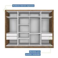 Guarda Roupa Casal 4 Portas 4 Gavetas Milano Minastex Freijó - 2