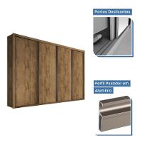 Guarda Roupa Casal 4 Portas 4 Gavetas Milano Minastex Freijó - 5