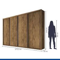 Guarda Roupa Casal 4 Portas 4 Gavetas Milano Minastex Freijó - 6