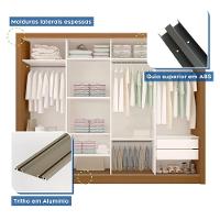 Guarda Roupa Casal 4 Portas 4 Gavetas Milano Minastex Carvalho