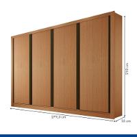Guarda Roupa Casal 4 Portas 4 Gavetas Milano Minastex Carvalho - 6