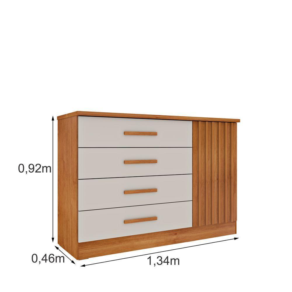 Cômoda Ripada Barcelona C- Sapateira 4 Gavetas Com 1 Porta Tcil - 3