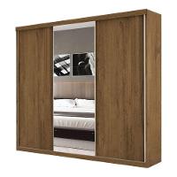 Guarda Roupa Casal 3 Portas De Correr E 3 Espelhos Evidence Minastex Freijó - 8