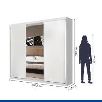 Guarda Roupa Casal 3 Portas De Correr E 3 Espelhos Evidence Minastex Branco - 6