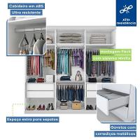 Guarda Roupa Casal 3 Portas De Correr 4 Gavetas E 3 Espelhos Barcelona Minastex Branco - 5