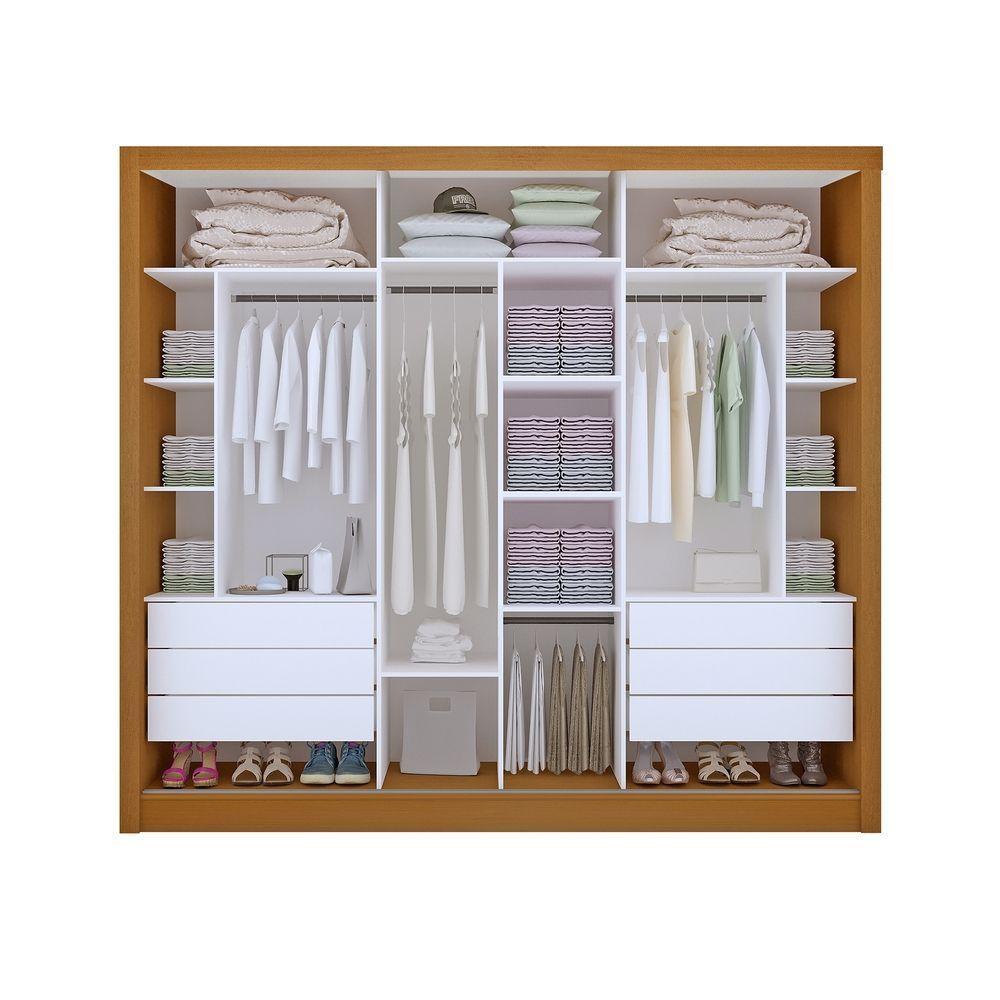 Guarda Roupa Casal Europa Com 3 Espelho 3 Portas Minastex Carvalho - 5