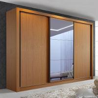 Guarda Roupa Casal Europa Com 3 Espelho 3 Portas Minastex Carvalho - 1