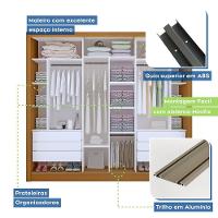 Guarda Roupa Casal Europa Com 3 Espelho 3 Portas Minastex Carvalho - 2