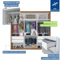 Guarda Roupa Casal 3 Portas De Correr 4 Gavetas E 3 Espelhos Barcelona Minastex Freijó