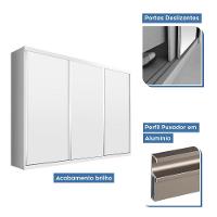 Guarda Roupa Casal 3 Portas De Correr 4 Gavetas Cronos Minastex Branco - 6