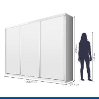 Guarda Roupa Casal 3 Portas De Correr 4 Gavetas Cronos Minastex Branco - 7