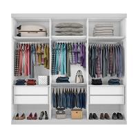 Guarda Roupa Casal 3 Portas De Correr 4 Gavetas Cronos Minastex Branco - 8