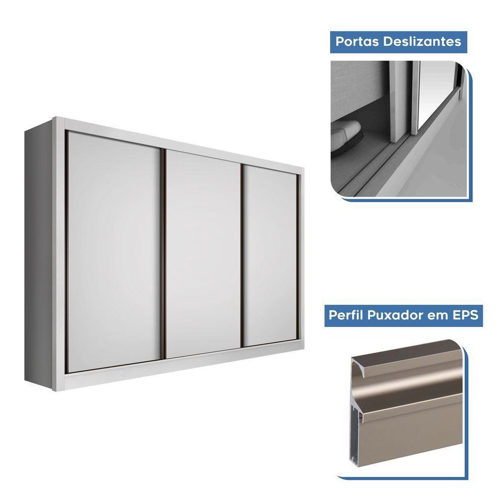 Guarda Roupa Casal 3 Portas 6 Gavetas Nápoli Minastex Branco - 6