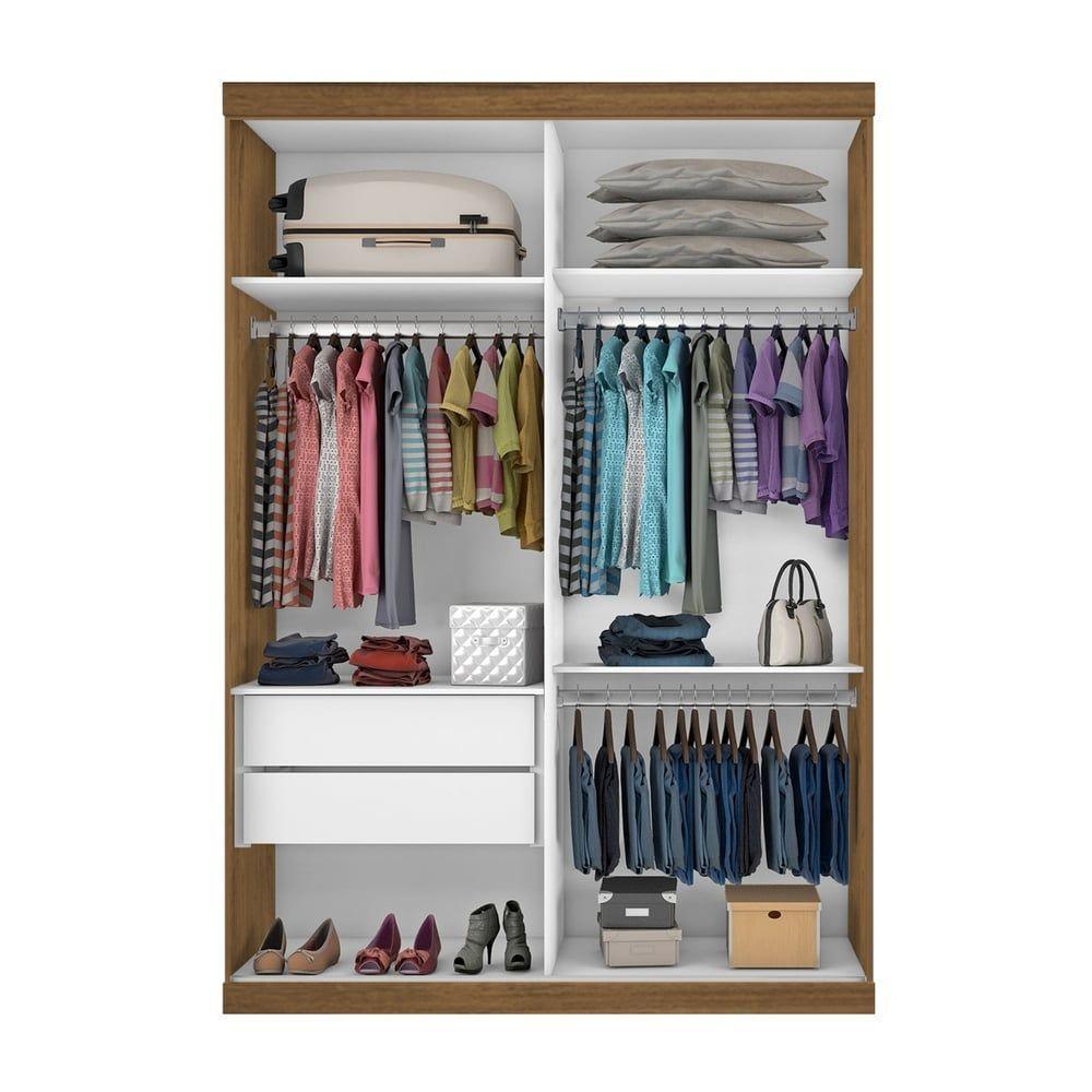 Guarda Roupa Solteiro 2 Portas De Correr 2 Gavetas E 3 Espelhos Plus Minastex Freijó - 2
