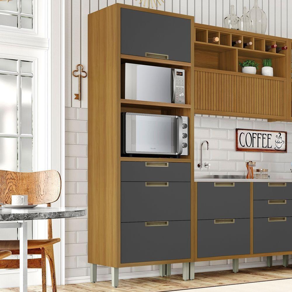 Paneleiro Torre Quente 1 Porta 3 Gavetas Imperatriz Nesher Móveis - 2