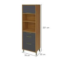 Paneleiro Torre Quente 1 Porta 3 Gavetas Imperatriz Nesher Móveis - 5