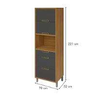 Paneleiro 2 Portas 3 Gavetas Imperatriz Nesher Móveis - 3