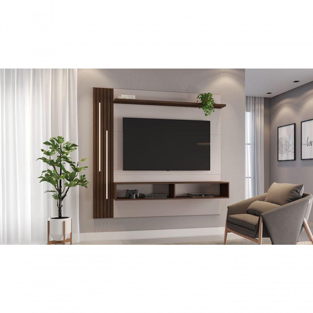 Painel Para Tv Até 65 Polegadas Agrado Candian - Jcm Movelaria Off White-café - 1
