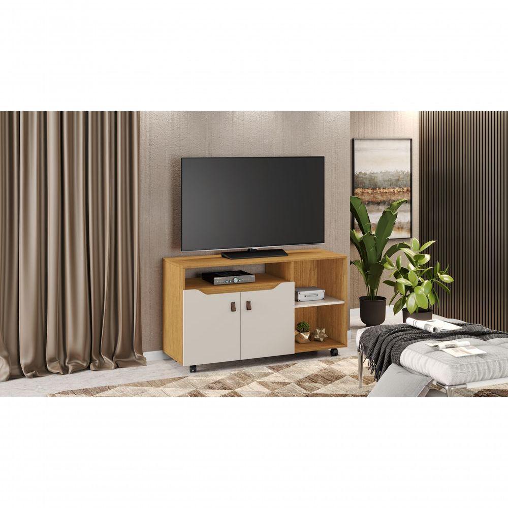 Rack Para Tv Até 49' Com 2 Portas Seleto - Jcm Movelaria Cinamomo-off White - 1