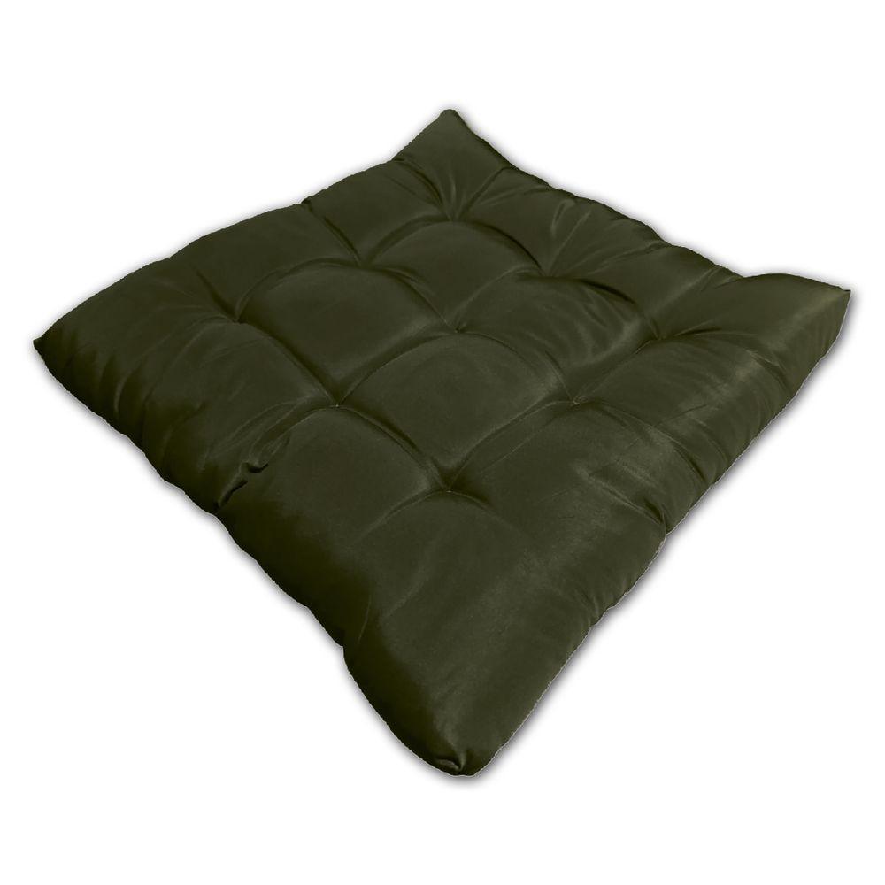 Almofada Futon Assento Decoração 50x50cm Flat Vários Modelos Verde Musgo - 1