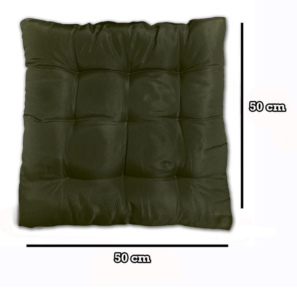 Almofada Futon Assento Decoração 50x50cm Flat Vários Modelos Verde Musgo - 2