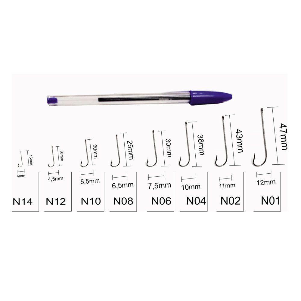 Anzol Pinnacle Carlisle Preto Black - Haste Longa C/20un Tamanho N01 - 4