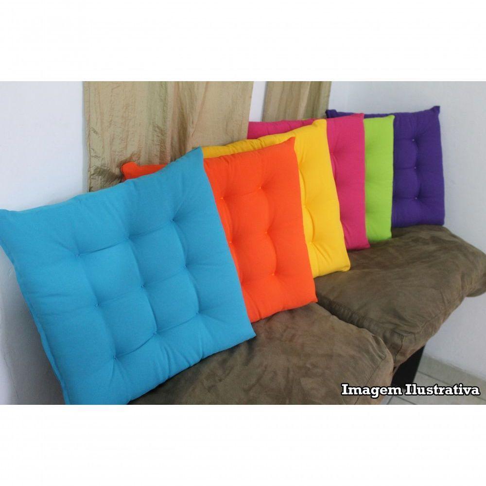 Almofada Futon Assento Decoração 60x60cm Flat Vários Modelos Verde Musgo - 6