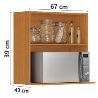 Armário De Cozinha 1 Porta 1 Nicho Para Micro Ondas Duplo Aéreo Módulo Suspenso Namur Itatiaia Cinamomo - 3