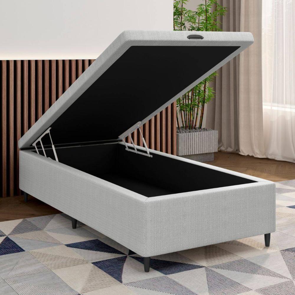 Base Cama Box Baú Solteiro Para Colchão 88x188cm Multimóveis Cr35237 Cinza - 4