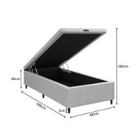 Base Cama Box Baú Solteiro Para Colchão 88x188cm Multimóveis Cr35237 Cinza - 2