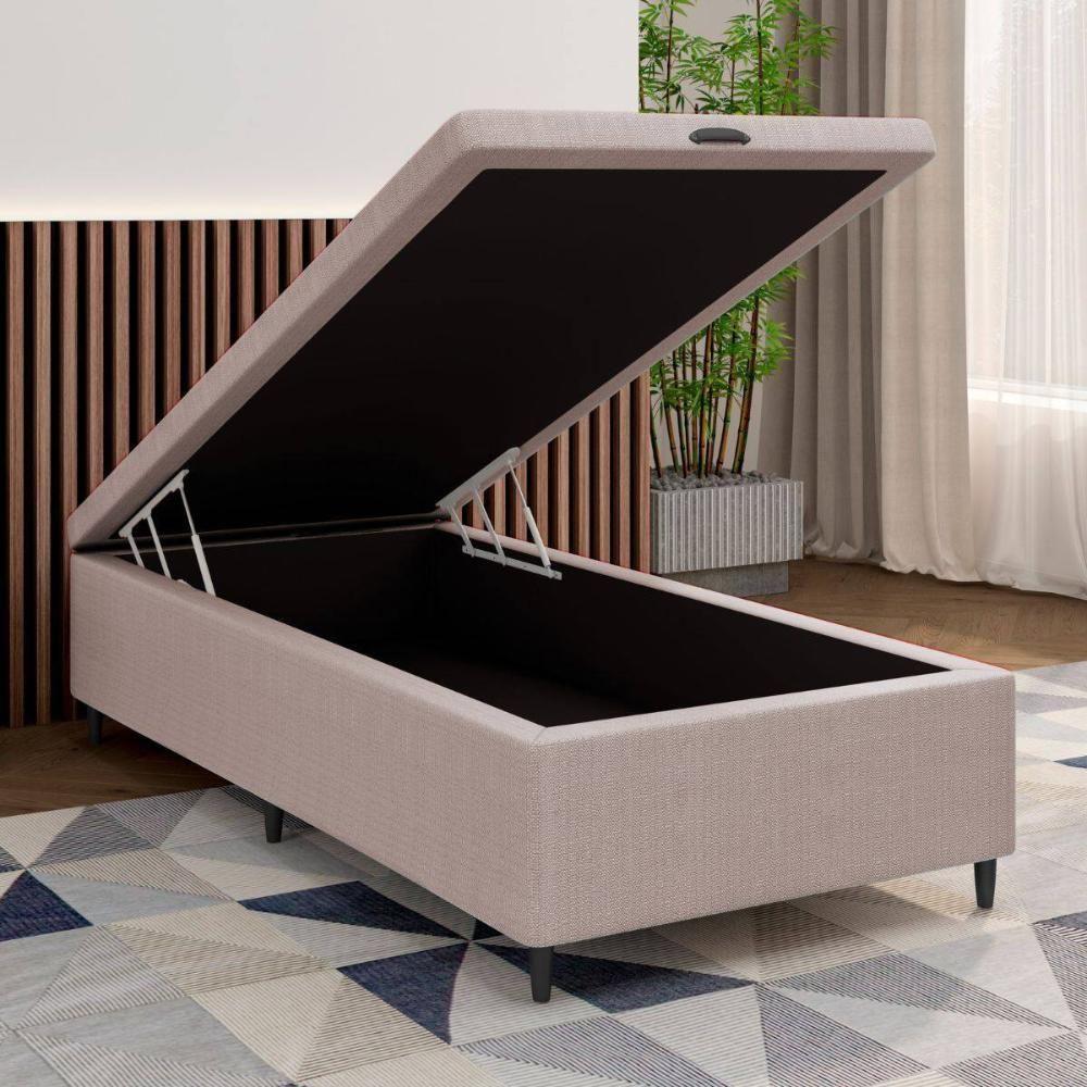 Base Cama Box Baú Solteiro Para Colchão 88x188cm Multimóveis Cr35237 Bege - 4