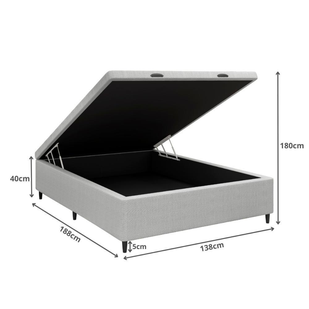 Base Cama Box Baú Casal Para Colchão 138x188cm Multimóveis Cr35239 Cinza - 2