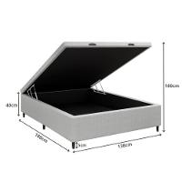 Base Cama Box Baú Casal Para Colchão 138x188cm Multimóveis Cr35239 Cinza - 2