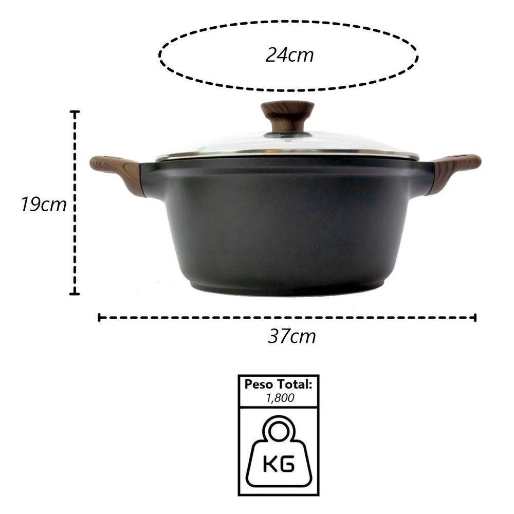 Caçarola Antiaderente Cerâmico Temperatti Nigro Am Tv 24cm - 2