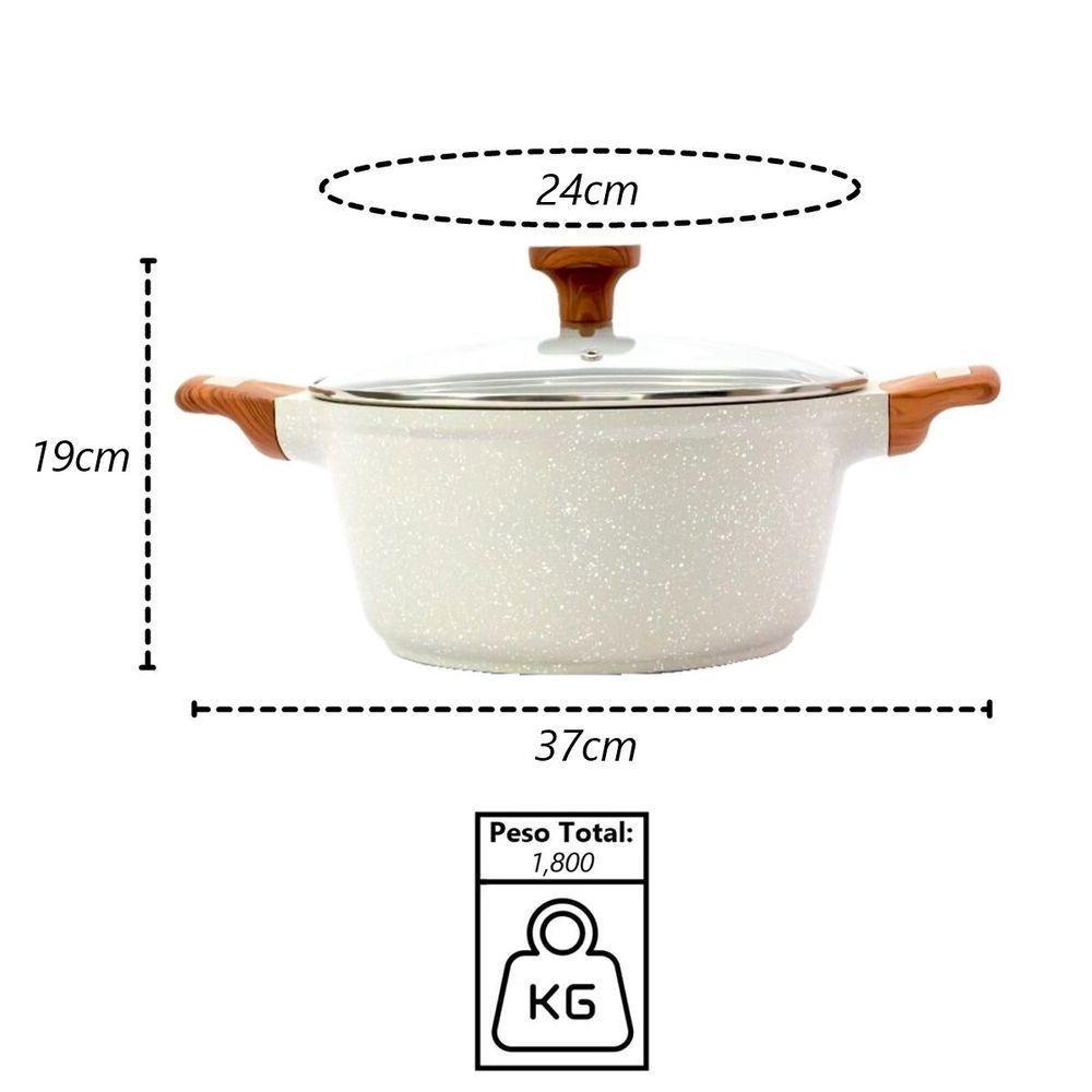Caçarola Antiaderente Cerâmico Temperatti Bianco Am Tv 24cm - 3