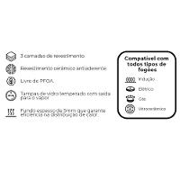 Caçarola Antiaderente Cerâmico Temperatti Bianco Am Tv 24cm - 2