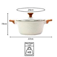Caçarola Antiaderente Cerâmico Temperatti Bianco Am Tv 24cm - 3