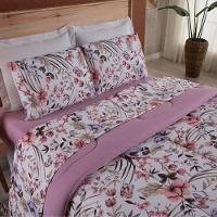 Coberdrom Solteiro Em Malha De Algodão Fio Penteado - Rosê - 3