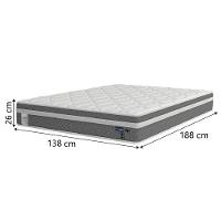 Cama Box Baú Colchão Casal Molas Ensacadas Euro In Up 138x188x67cm Cinza - Branco Probel Cinza-bran - 6