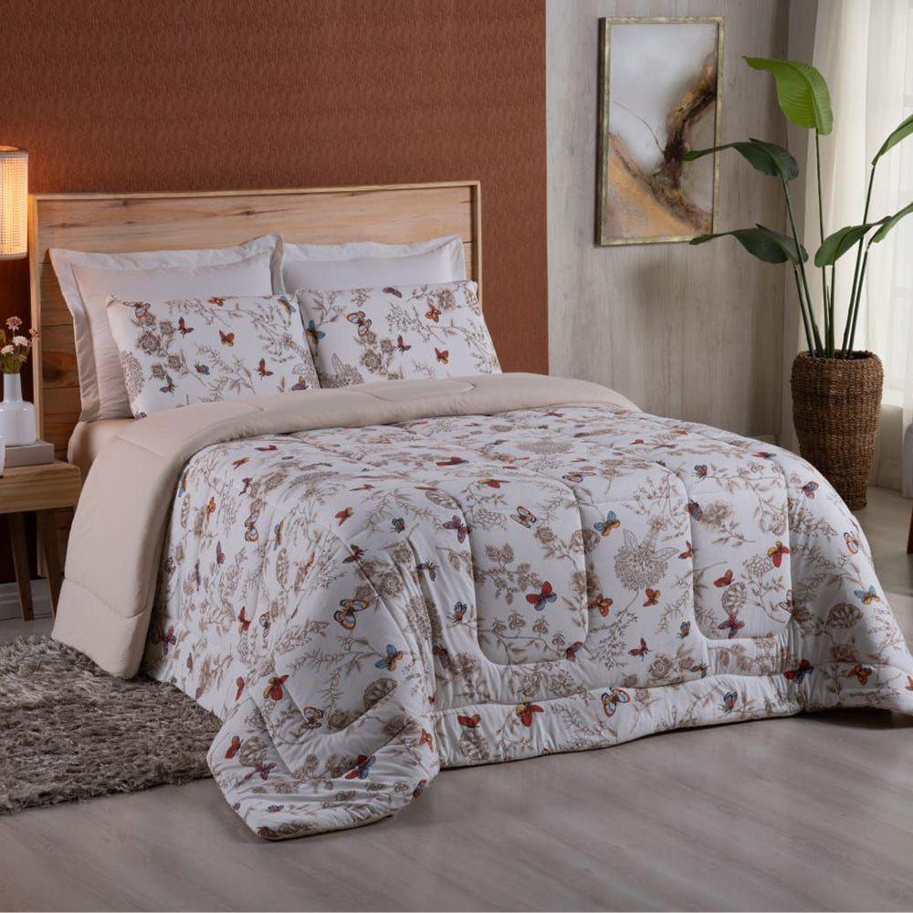 Coberdrom King Em Malha De Algodão Fio Penteado - Rosa - 3