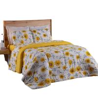 Coberdrom King Em Malha De Algodão Fio Penteado - Amarelo - 1