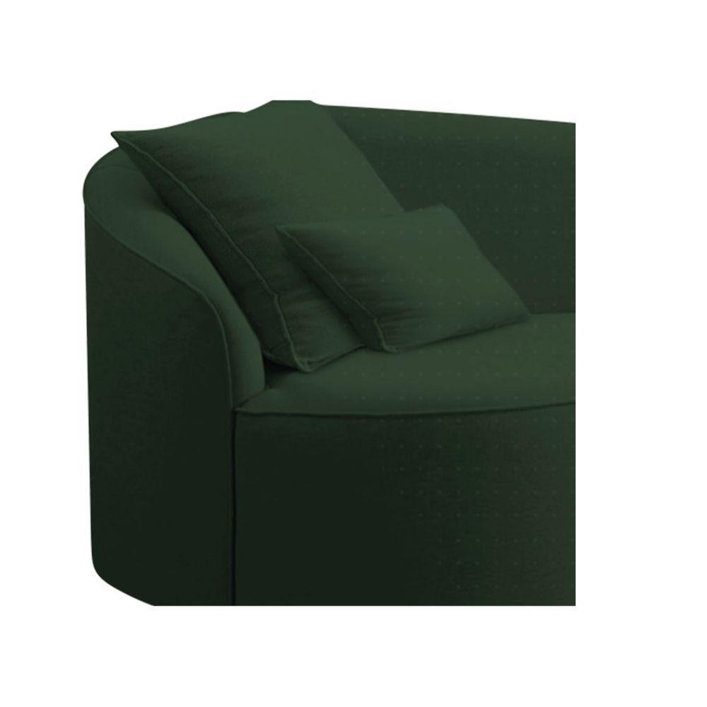 Divã Recamier Curvo Sala De Estar Inglaterra 150cm Lado Esquerdo Linho Verde - 4